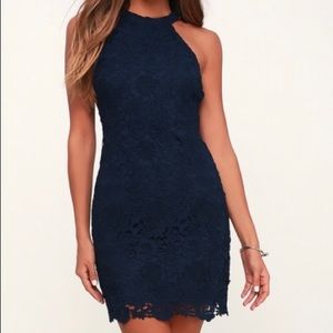 Navy blue lace lulus dress